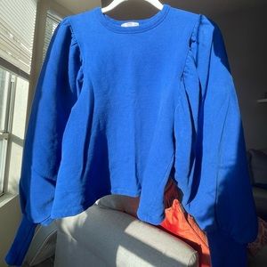 Zara cropped puff sleeve sweatshirt